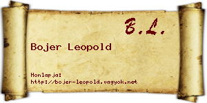 Bojer Leopold névjegykártya